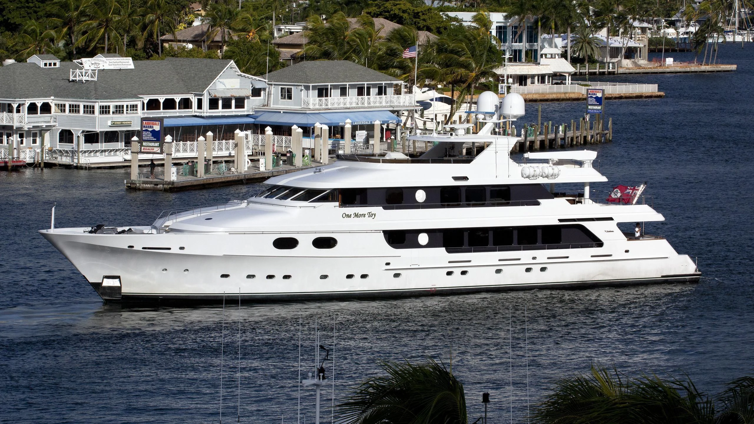 a white yacht in the water aboard POPEYE Yacht for Sale