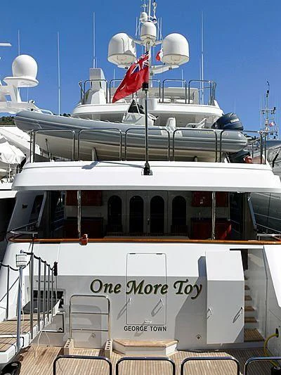 a boat with flags on it aboard POPEYE Yacht for Sale