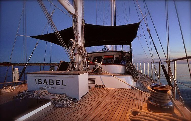 a boat on a dock aboard ISABEL Yacht for Sale