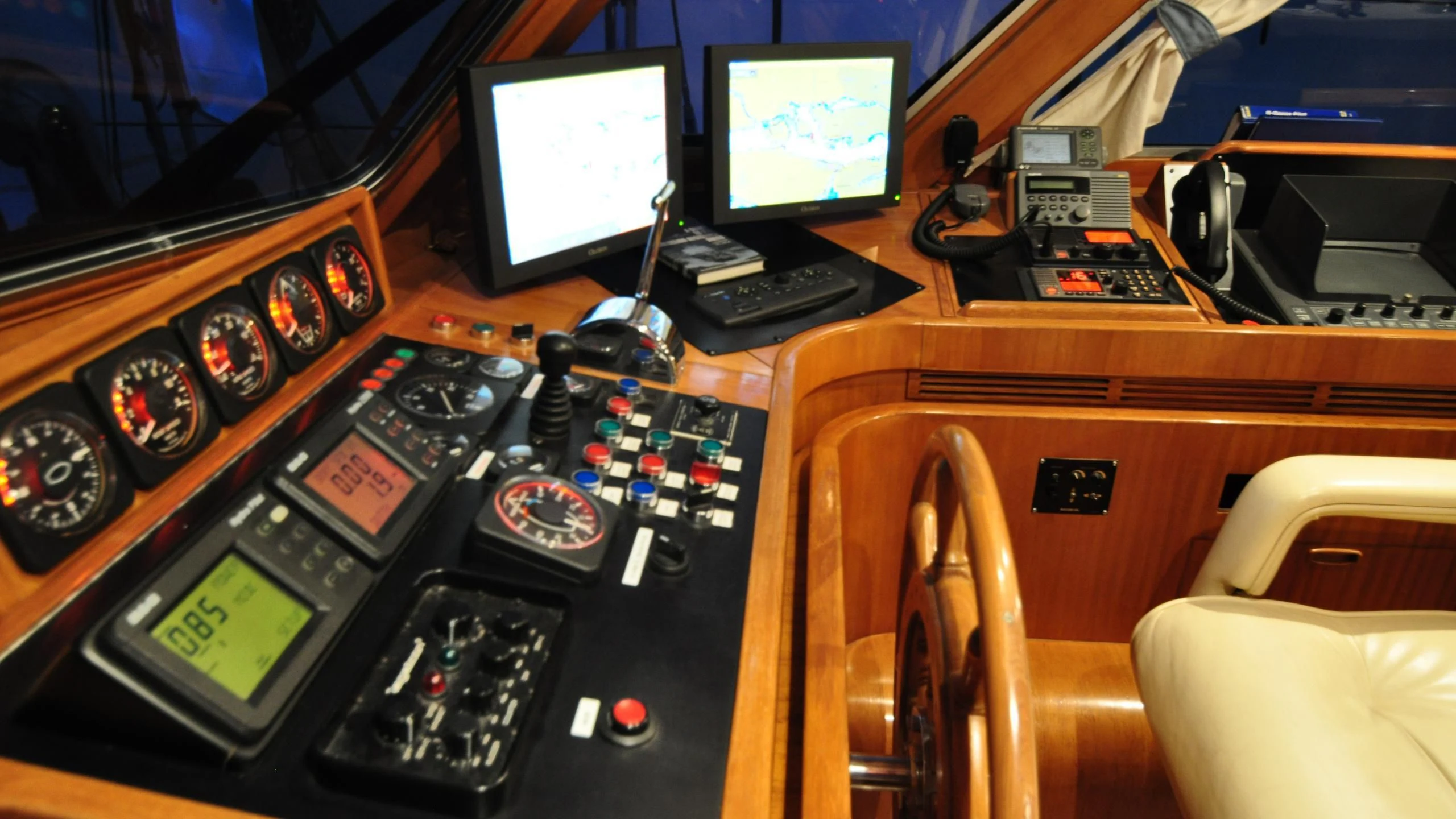 a control panel of a plane aboard ISABEL Yacht for Sale