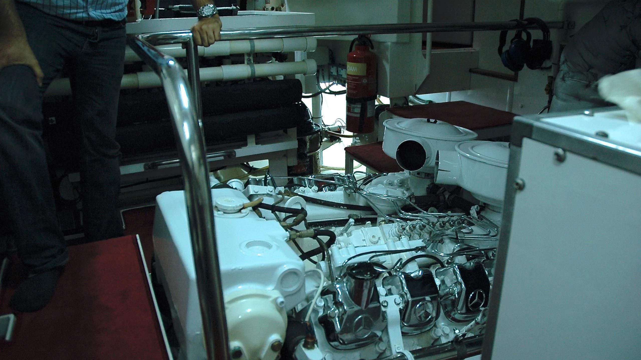 a machine with a large metal cylinder aboard ISABEL Yacht for Sale