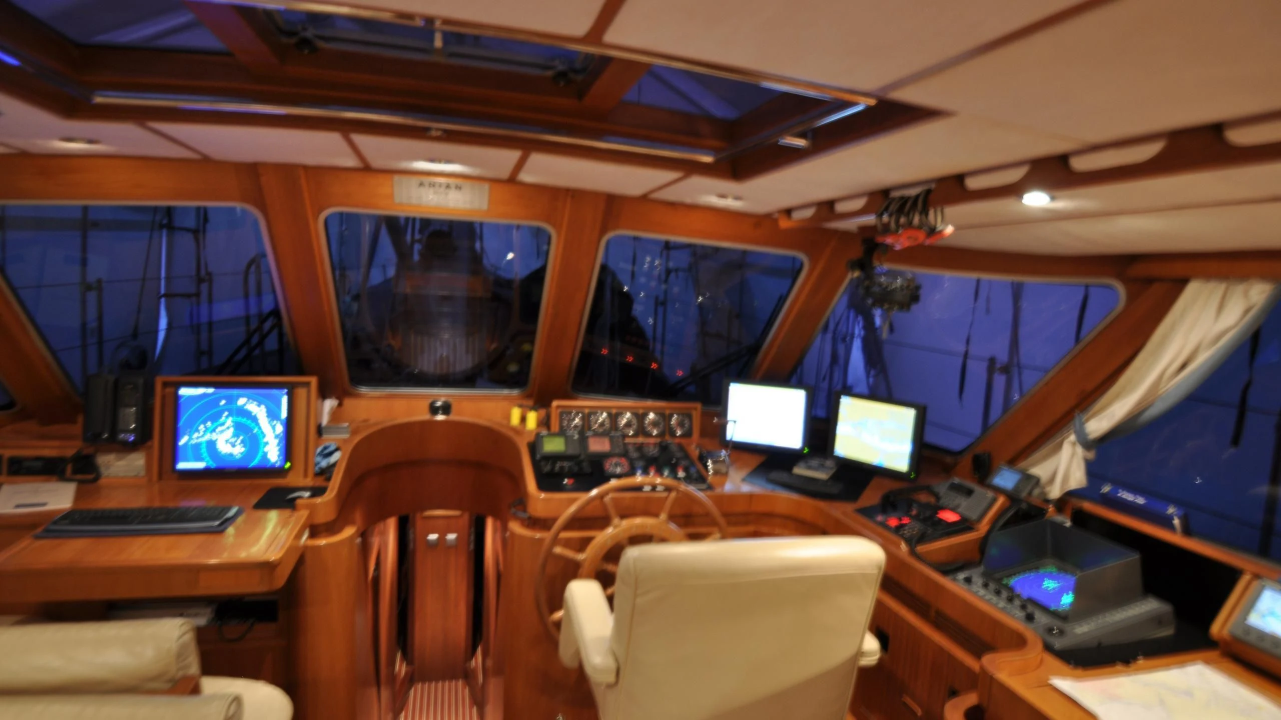 inside of a vehicle with computers aboard ISABEL Yacht for Sale