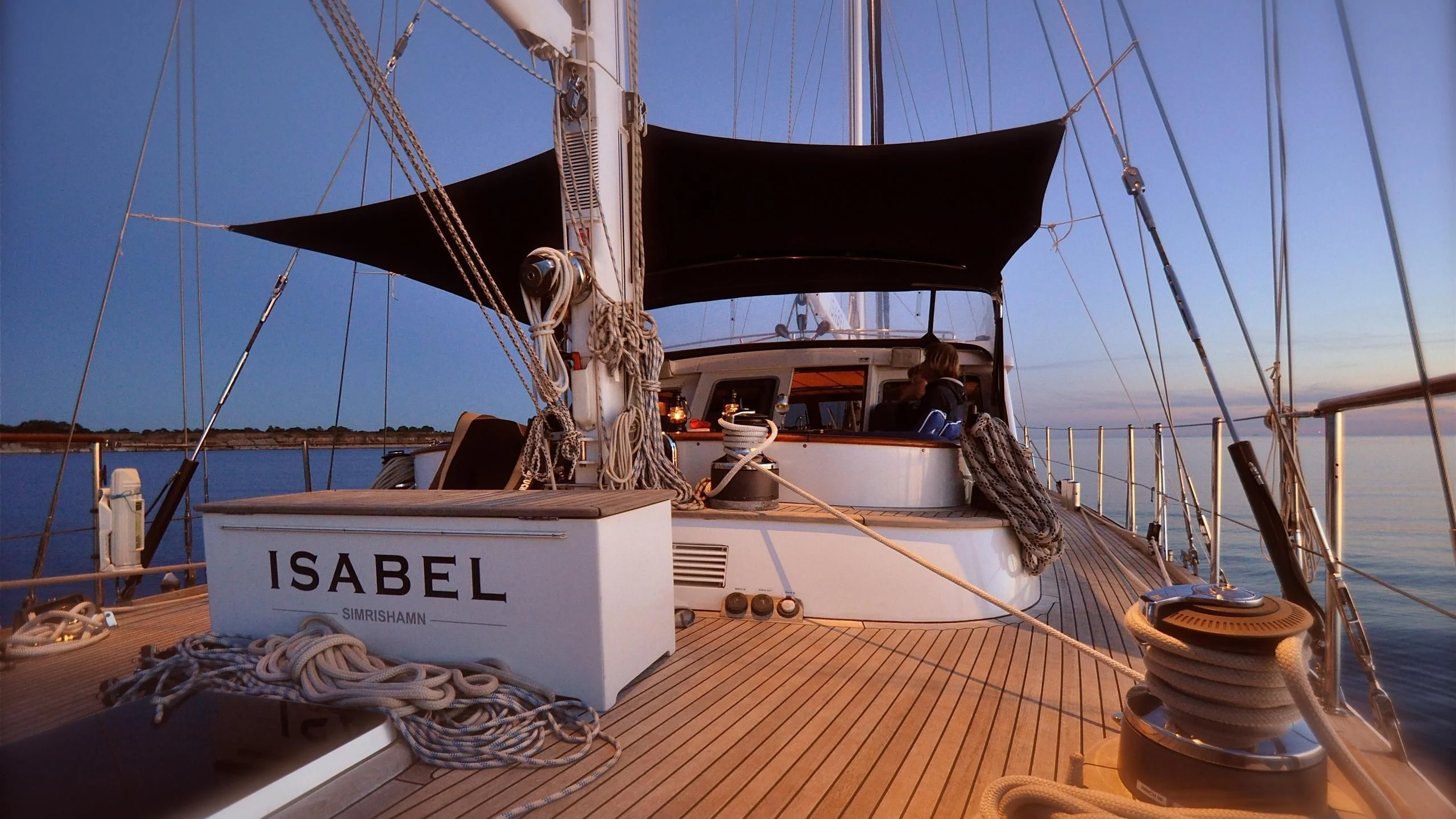 a boat on a dock aboard ISABEL Yacht for Sale