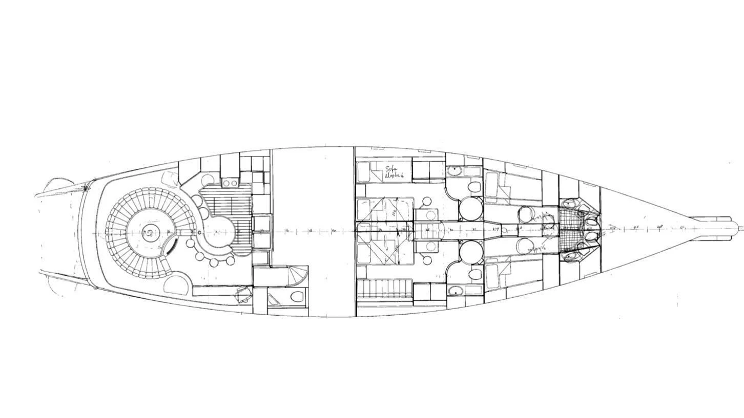 diagram, engineering drawing aboard ISABEL Yacht for Sale