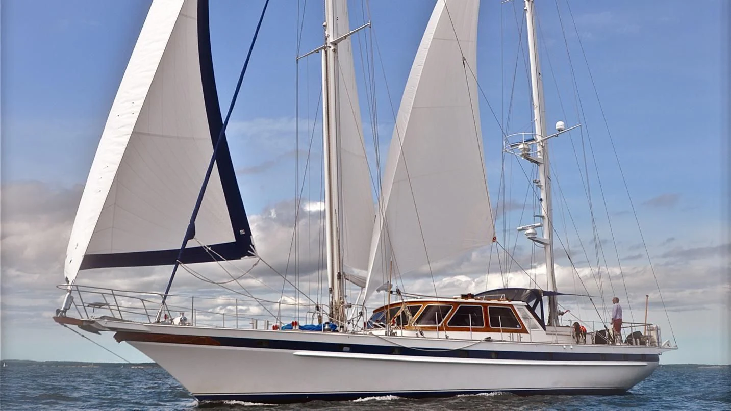 a boat with sails aboard ISABEL Yacht for Sale