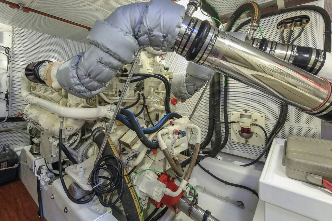 a close-up of a machine aboard REVELRY Yacht for Sale