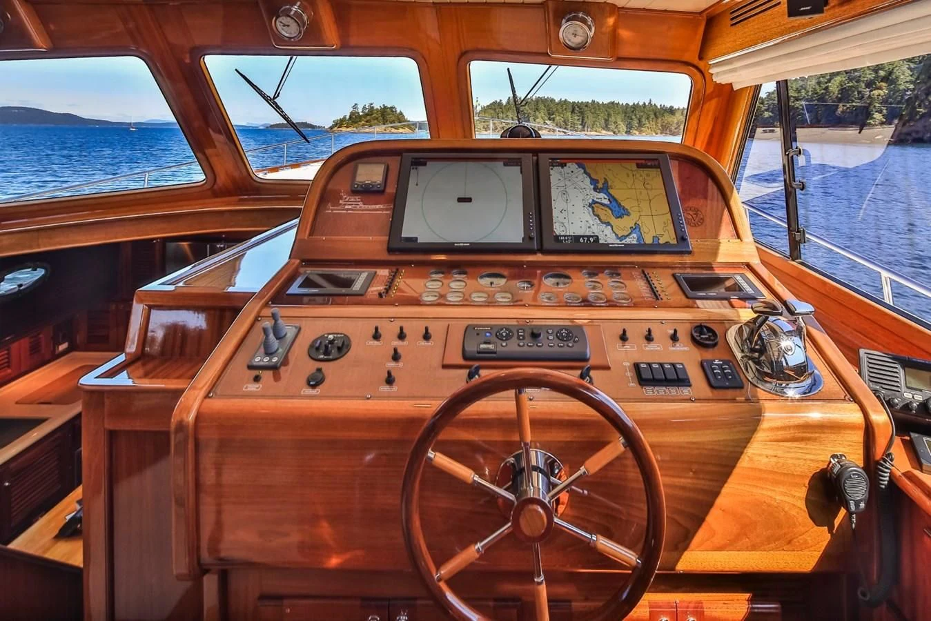 the inside of a boat aboard REVELRY Yacht for Sale