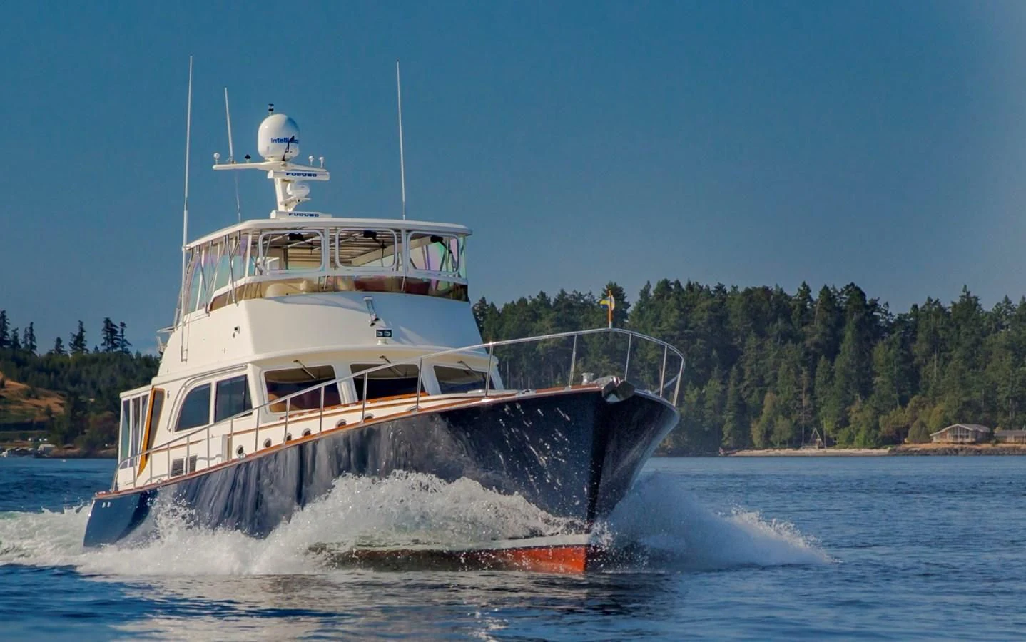 a boat on the water aboard REVELRY Yacht for Sale