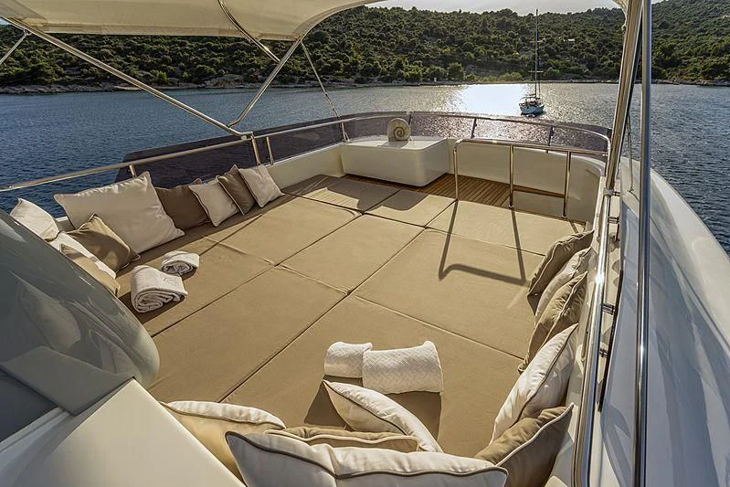a boat on the water aboard SEVENTH SENSE Yacht for Charter