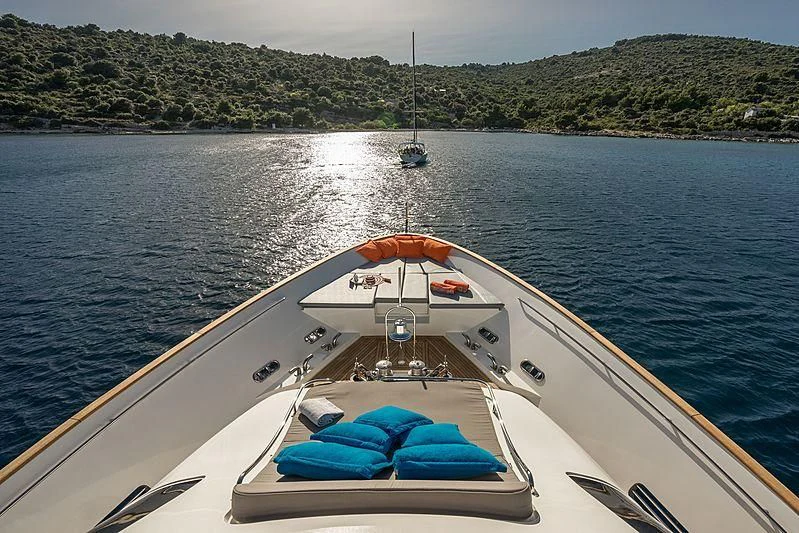 a boat on the water aboard SEVENTH SENSE Yacht for Charter