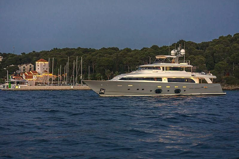 a boat in the water aboard SEVENTH SENSE Yacht for Charter