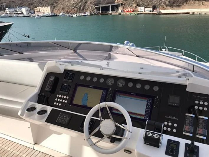 the cockpit of a plane aboard ZODIAC Yacht for Sale