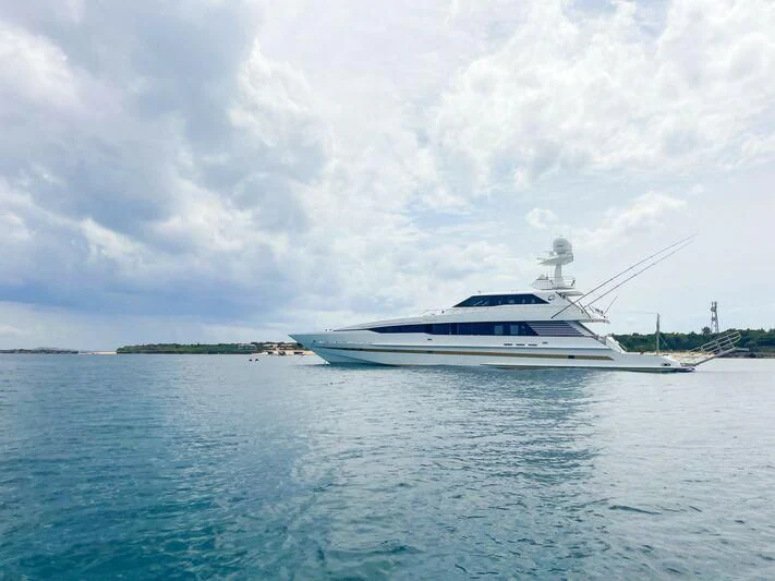 a boat on the water aboard OBSESSIONS Yacht for Sale