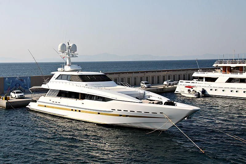 a boat in the water aboard OBSESSIONS Yacht for Sale