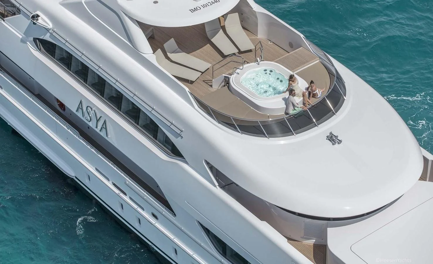 a boat with a group of people on it aboard ASYA Yacht for Sale