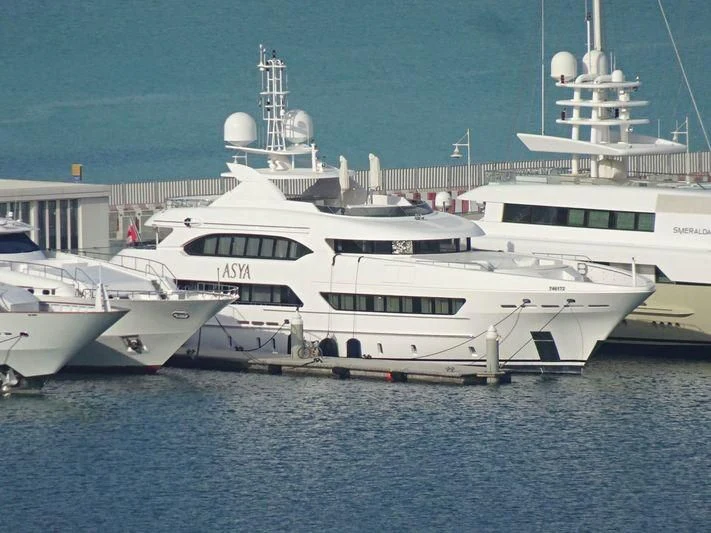 a group of white yachts aboard ASYA Yacht for Sale