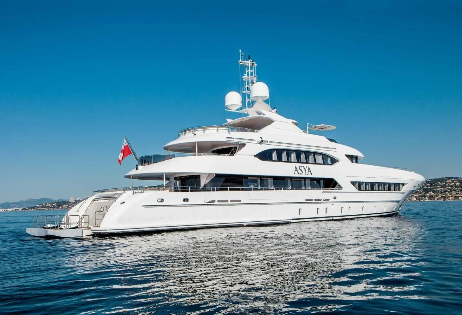 a large white yacht aboard ASYA Yacht for Sale