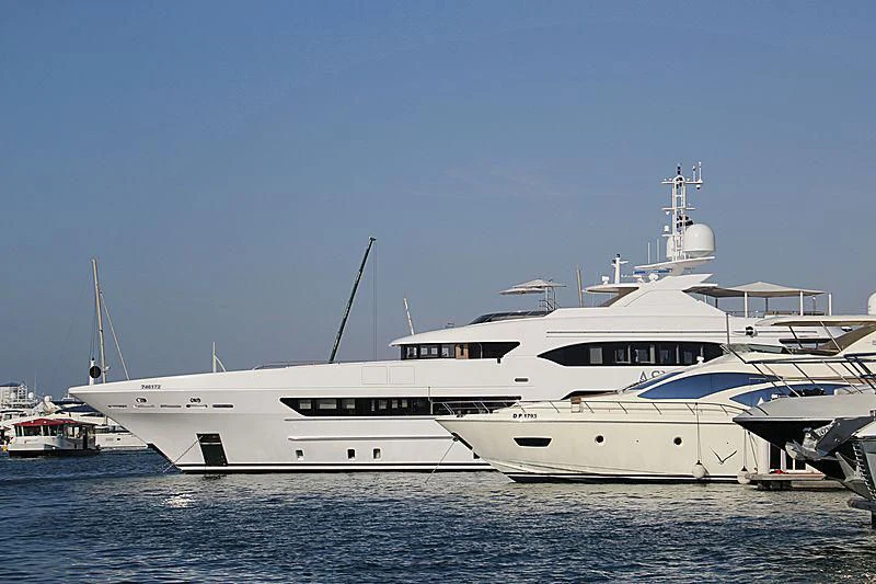a large white boat in the water aboard ASYA Yacht for Sale
