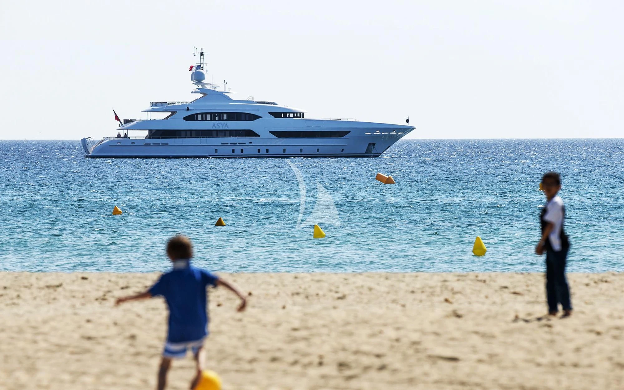 a boat on the beach aboard ASYA Yacht for Sale