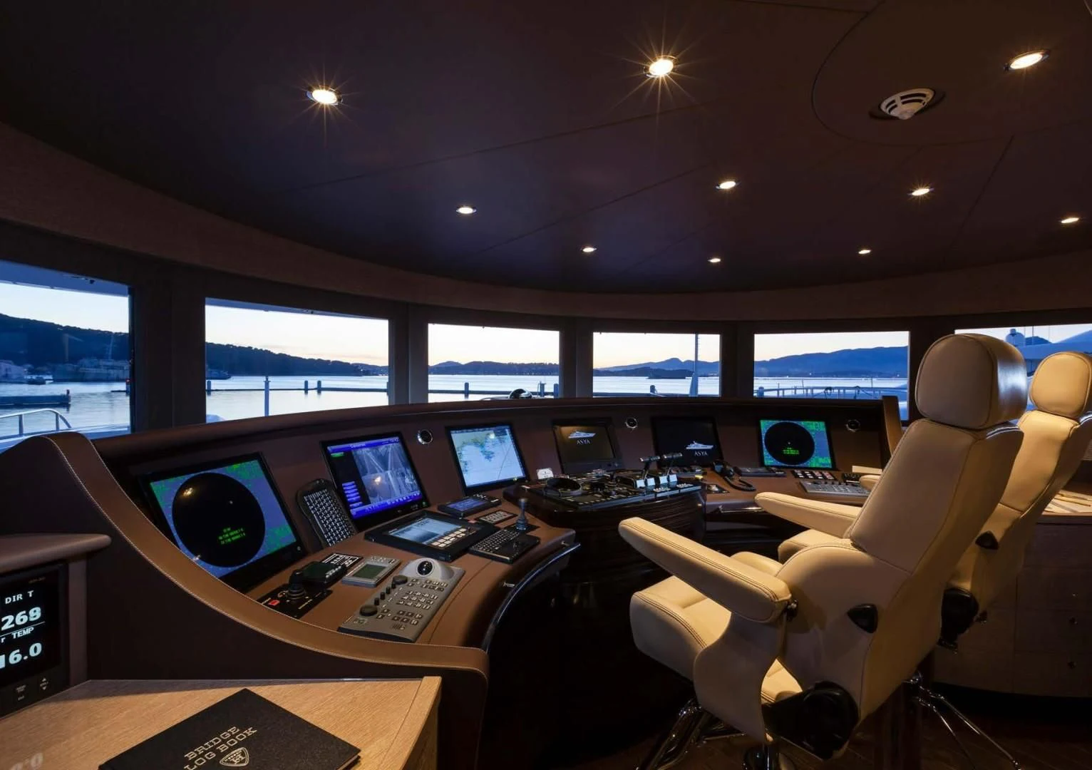 inside of a vehicle with computers aboard ASYA Yacht for Sale