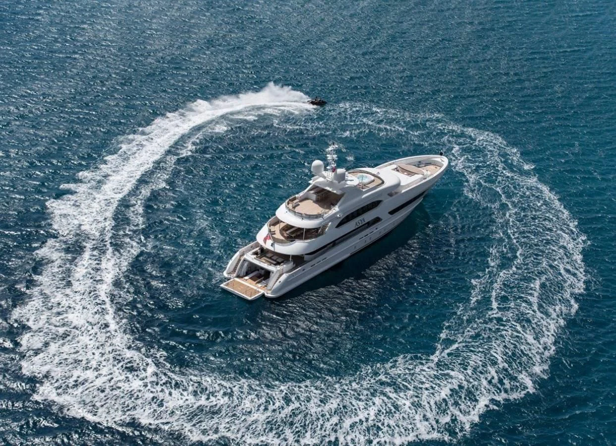 a boat in the water aboard ASYA Yacht for Sale