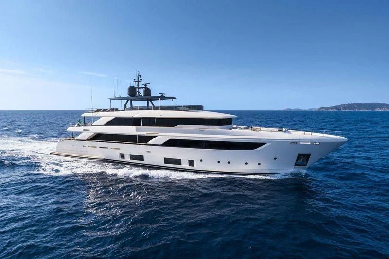 a white yacht on the water aboard FOUR FLOWERS III Yacht for Sale