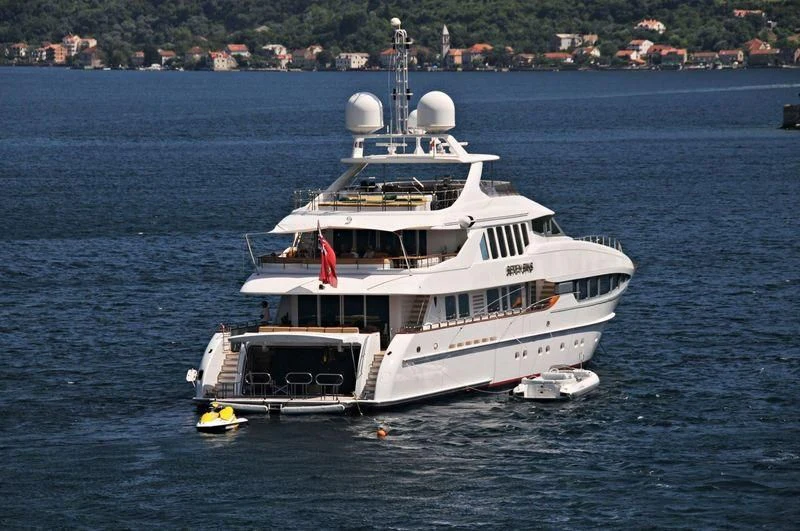a large white ship on the water aboard THE LADY K Yacht for Sale