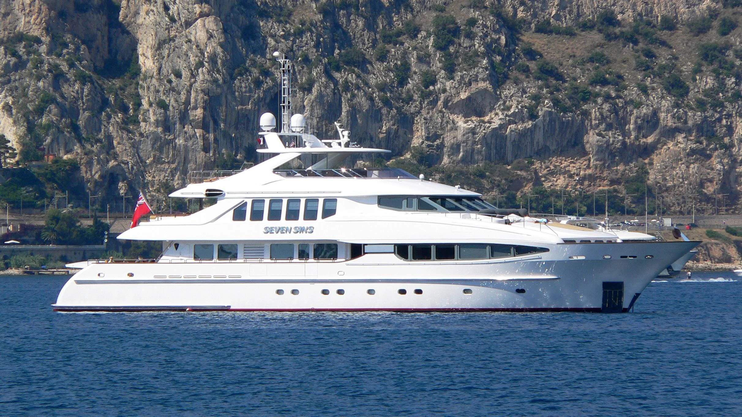 a white yacht in the water aboard THE LADY K Yacht for Sale