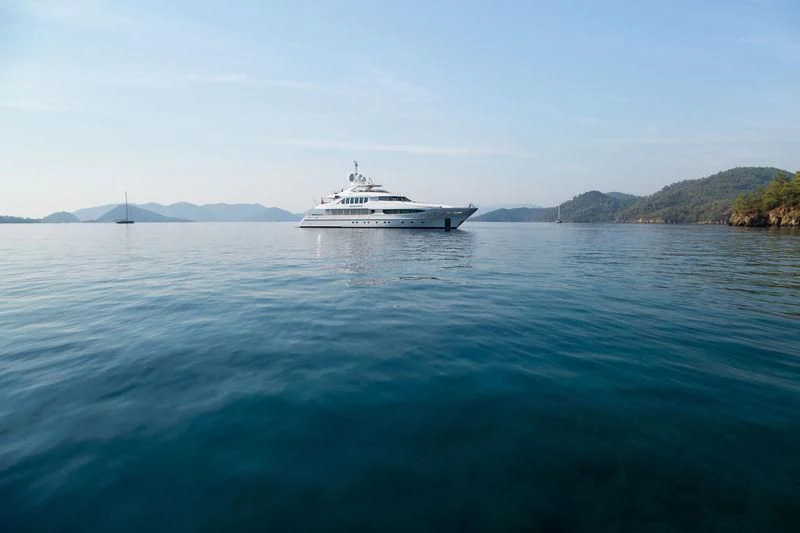 a boat in the water aboard THE LADY K Yacht for Sale