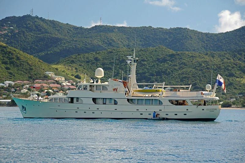 a boat on the water aboard CELESTIAL Yacht for Sale