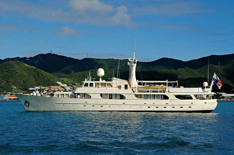 a boat on the water aboard CELESTIAL Yacht for Sale