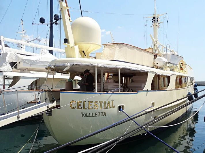a boat on the water aboard CELESTIAL Yacht for Sale