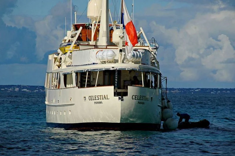a boat on the water aboard CELESTIAL Yacht for Sale