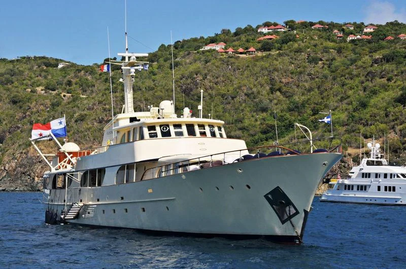 a boat on the water aboard CELESTIAL Yacht for Sale