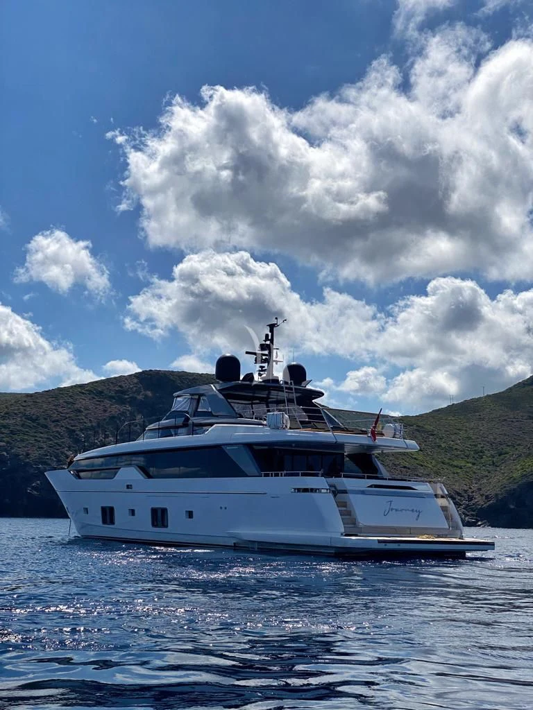 a boat on the water aboard JOURNEY Yacht for Sale
