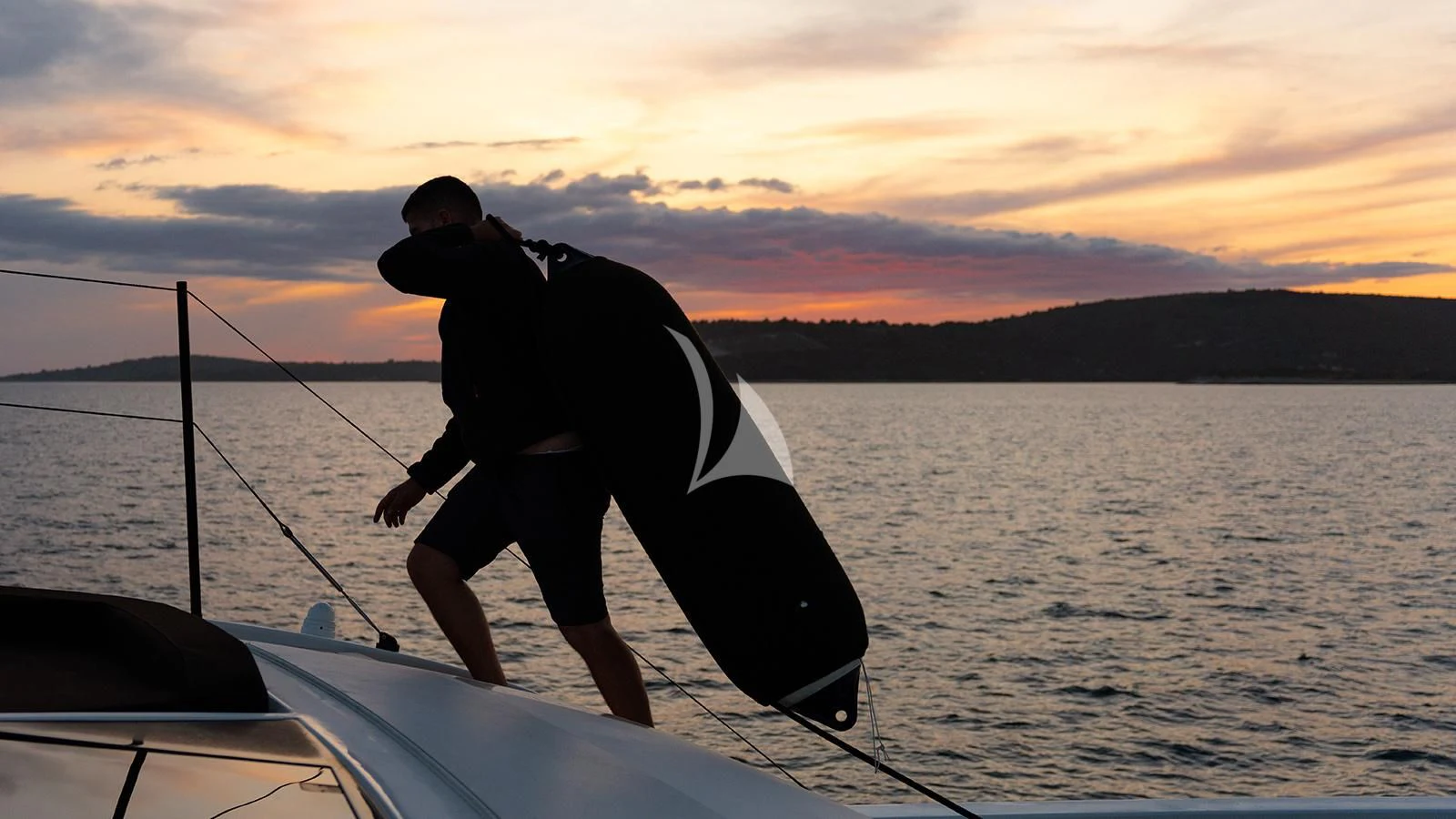 a person on a boat aboard JOURNEY Yacht for Sale