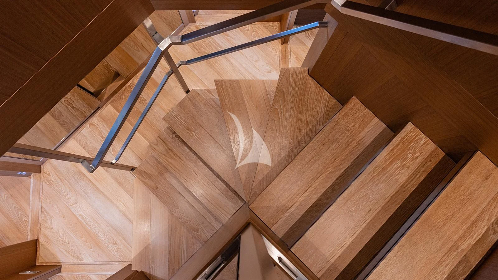 a wooden floor with a wood floor aboard JOURNEY Yacht for Sale