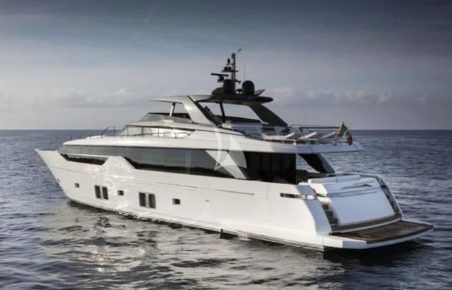 a white yacht in the water aboard JOURNEY Yacht for Sale