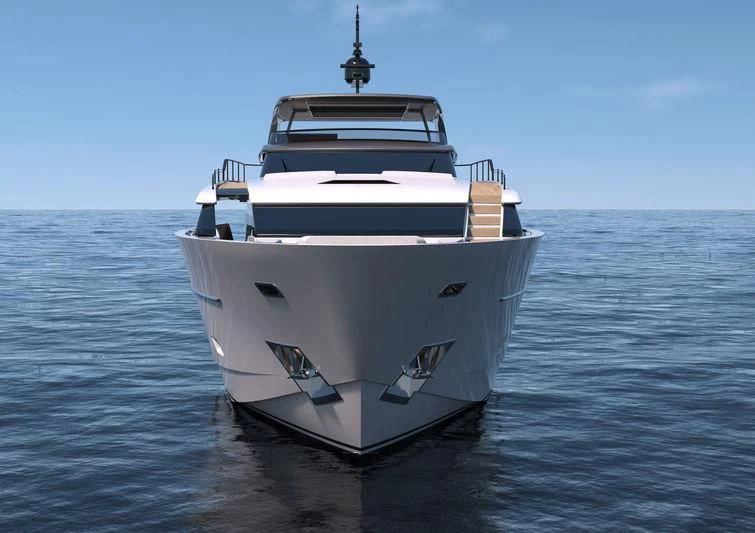 a white boat in the water aboard JOURNEY Yacht for Sale