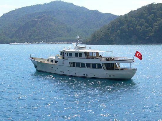 a boat on the water aboard CHINI VI Yacht for Sale