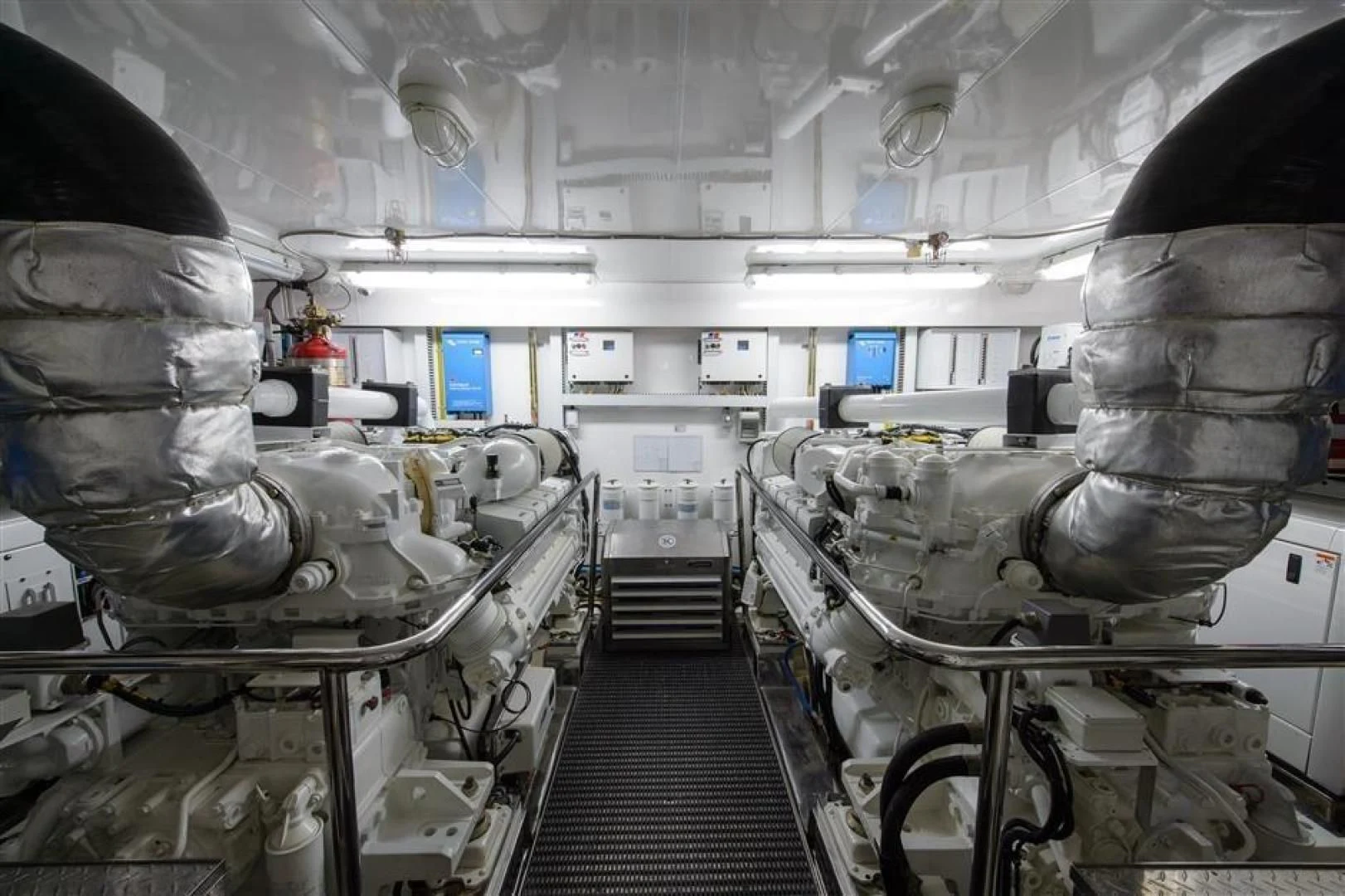 a room with several tanks aboard RHONDAVOUS Yacht for Sale