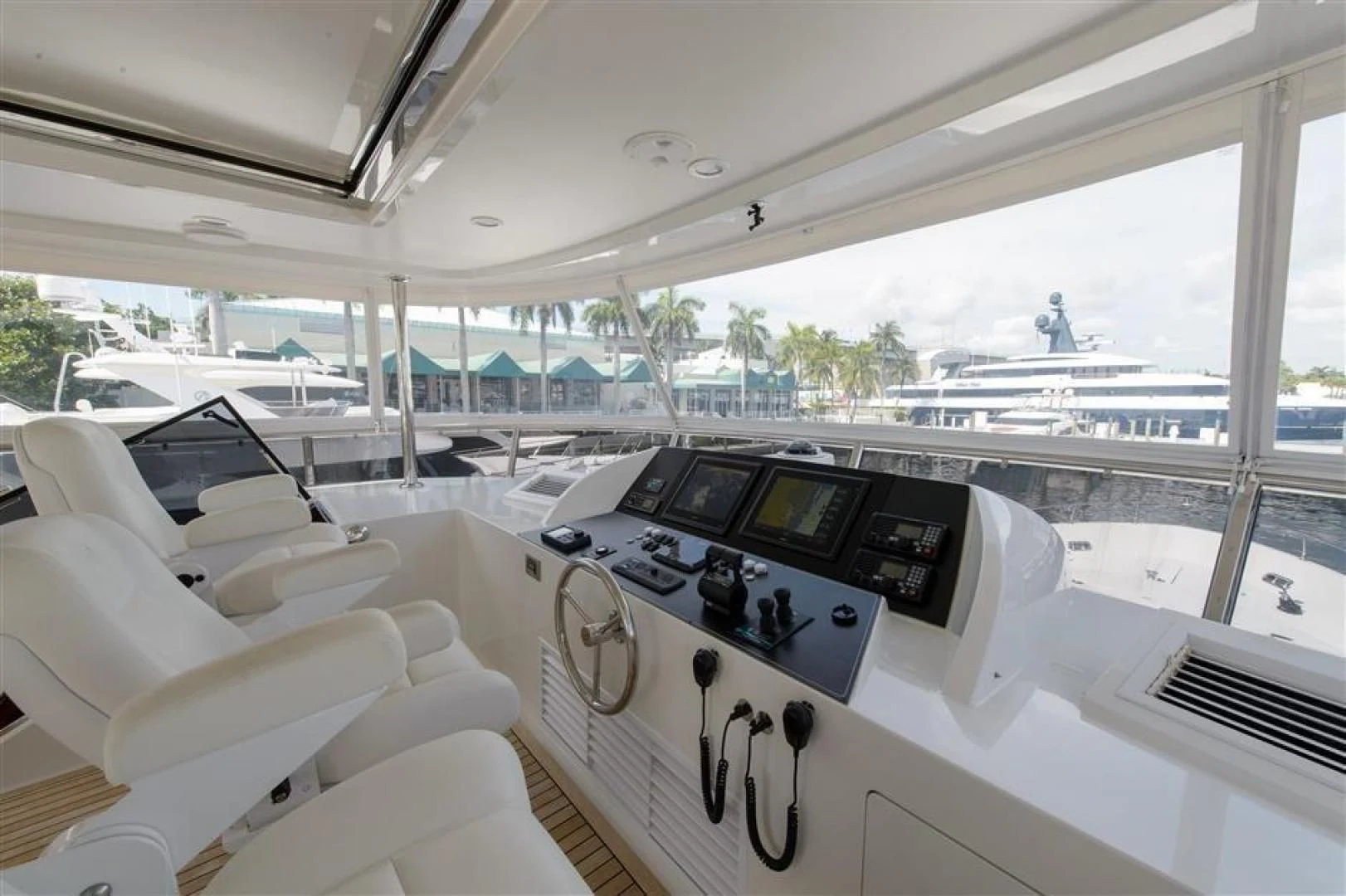 inside of a car aboard RHONDAVOUS Yacht for Sale