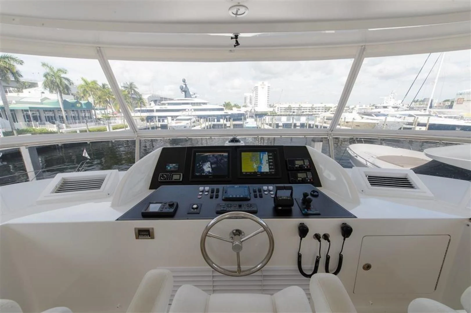 inside of a car aboard RHONDAVOUS Yacht for Sale