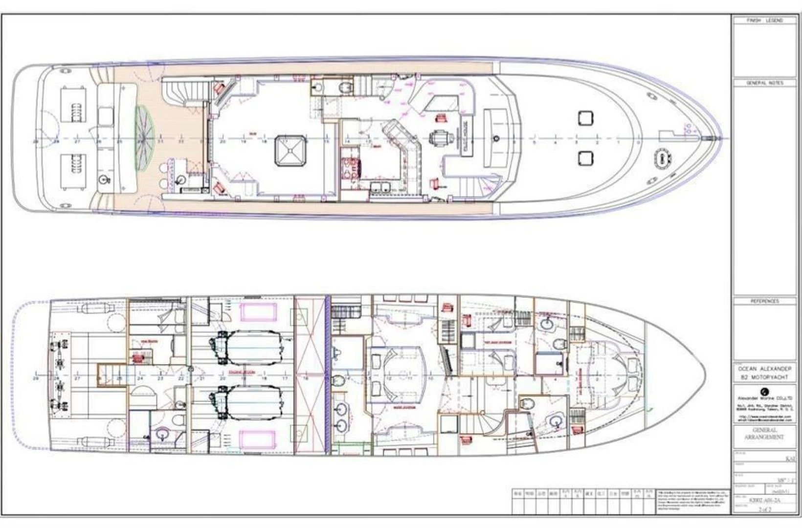 diagram, engineering drawing aboard RHONDAVOUS Yacht for Sale
