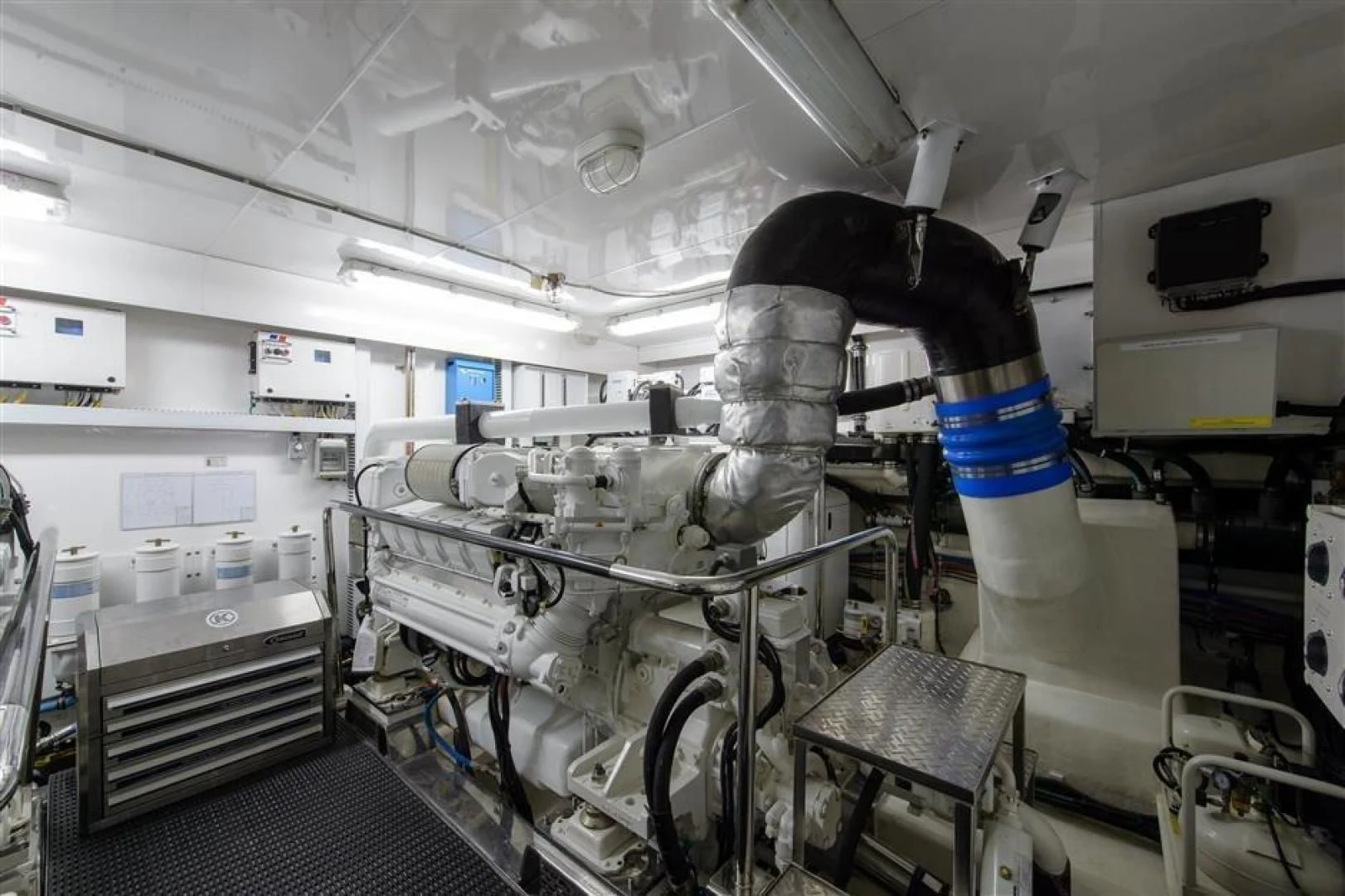 a person in a factory aboard RHONDAVOUS Yacht for Sale