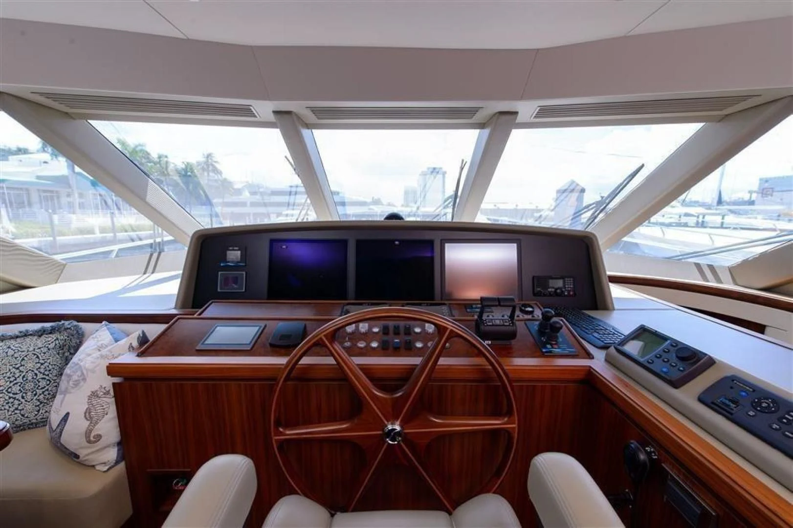 inside of a car aboard RHONDAVOUS Yacht for Sale