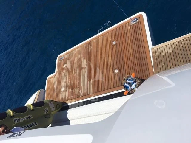 a person on a snowboard aboard MORE Yacht for Sale