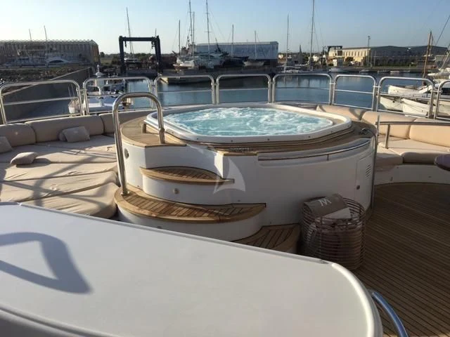 a boat on a deck aboard MORE Yacht for Sale