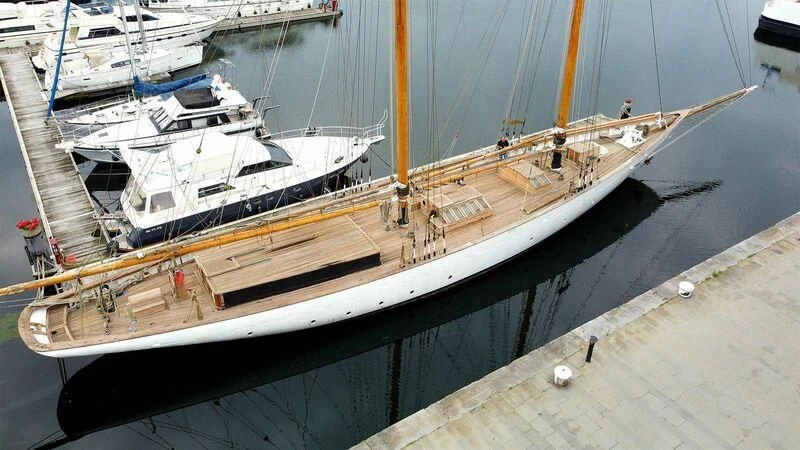 a boat docked at a pier aboard ZACA A TE MOANA Yacht for Sale