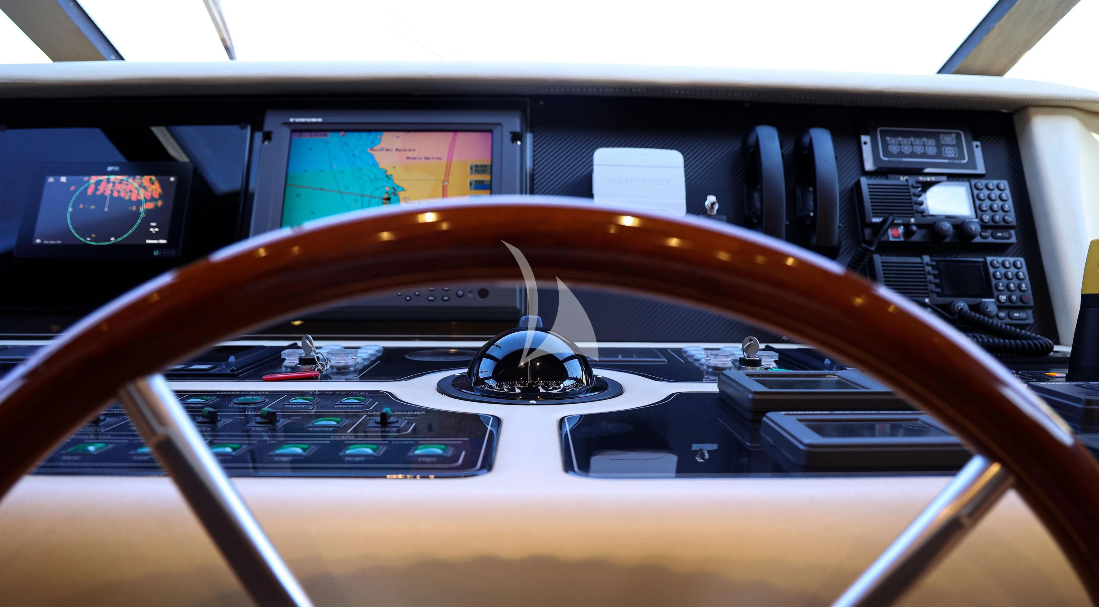 the inside of a car aboard WILLFUL Yacht for Sale